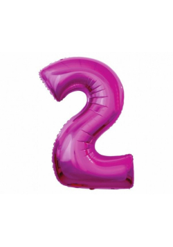 Balon foliowy cyfra 2 różowa 92cm
