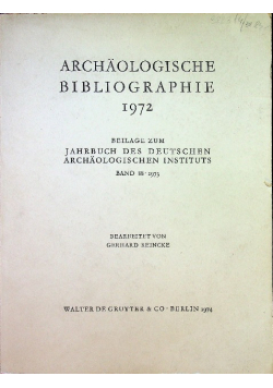 Archäologische Bibliographie 1972