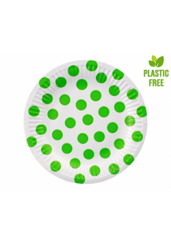 Talerzyki papierowe Groszki pistacjowe18cm 6szt.
