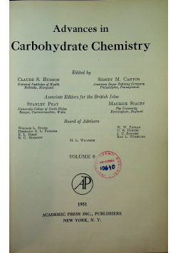 Advances in carbohydrate chemistry