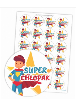 Naklejki Dzień Chłopaka - Super Chłopak 40mm 24szt