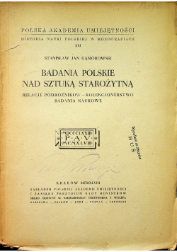 Badania Polskie nad sztuką starożytną 1948r
