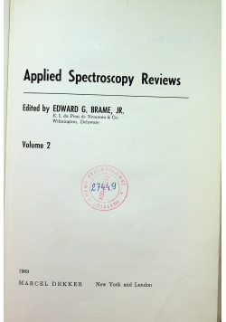 Applied Spectroscopy Reviews
