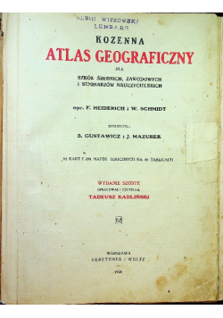 Kozenna atlas geograficzny 1926 r.