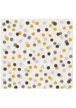 Serwetki Confetti złoto-czarne 33x33cm 20szt