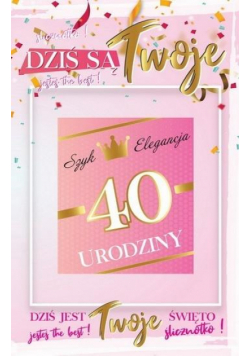 Karnet Urodziny 40 damskie + naklejka 2K - 003