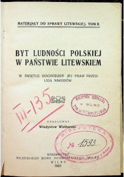 Byt ludności Polskiej w Państwie Litewskim 1925r