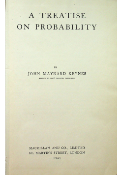 A treatise on probability 1943 r