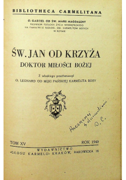 Św Jan od krzyża Doktor Miłości Bożej 1940 r.