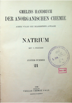 Gmelins Handbuch der Anorganischen Chemie 1928 r.