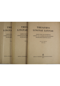 Thesaurus linguae latinae Vol VI część 1 do 3