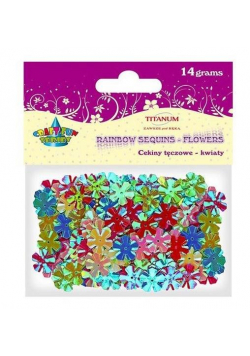 Cekiny 13mm kwiaty karbowane 14g tęczowe mix