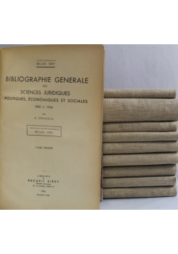 Bibliographie Generale ok 1926r 10 tomów