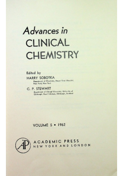 Advances in Clinical Chemistry Volume 5