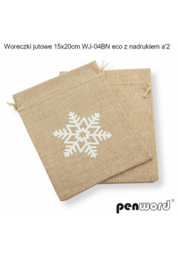 Woreczki jutowe eco z nadrukiem 20x15cm 2szt