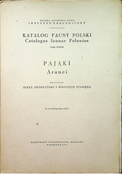 Katalog Fauny Polski Pająki