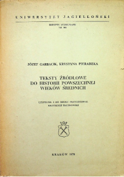 Teksty źródłowe do historii powszechnej wieków średnich