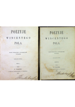 Poezyje Wincentego Pola Tom I i III 1857 r