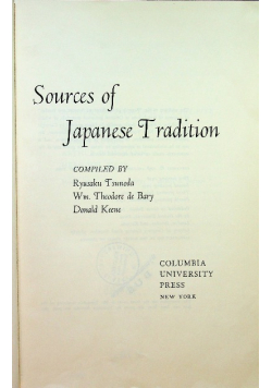 Sources of japanese tradition