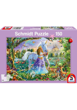 Puzzle 150 Księżniczka jednorożec i zamek G3