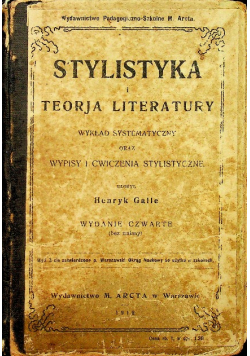 Stylistyka i teorya literatury 1912 r