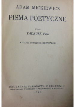 Pisma poetyckie 1925 r.