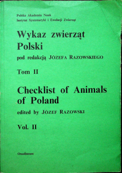 Wykaz zwierząt Polski tom II