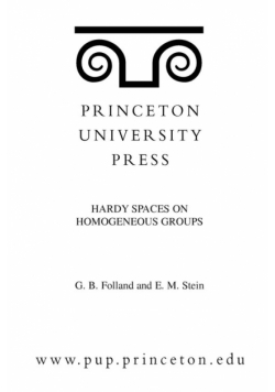 Hardy Spaces on Homogeneous Groups. (MN-28), Volume 28