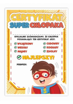 Dyplom A4 Super Chłopaka 02 5szt