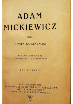 Mickiewicz Tom I 1918 r