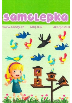 Naklejki papierowe Mini MKJ-037- Ptaki (4 arkusze)