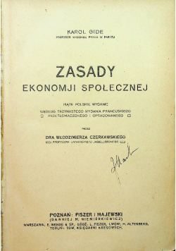 Zasady ekonomji społecznej 1920 r.