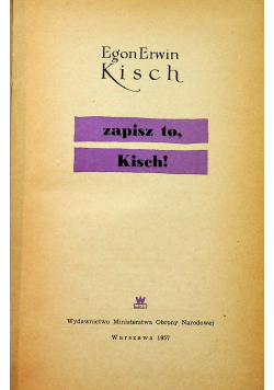 Zapisz to Kisch
