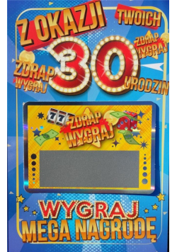 Karnert Urodziny 30 męskie zdrapka JCX - 023