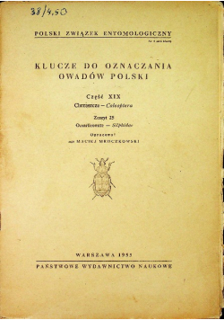 Klucze do oznaczania owadów Polski część XIX zeszyt 25