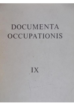Documenta Occupationis IX
