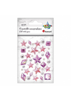 Kryształki samoprzylepne róż fiolet mix 39szt