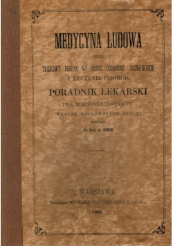 Medycyna Ludowa Reprint z 1860 r