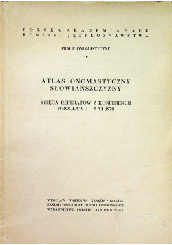 Atlas onomastyczny słowiańszczyzny