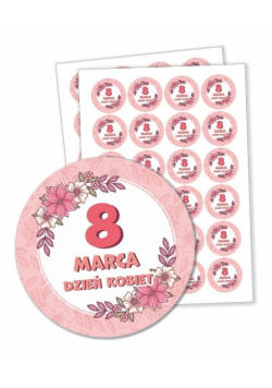 Naklejki Dzień Kobiet - 8 Marca 48 szt.