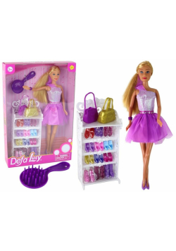 Lalka Lucy sukienka fioletowa brokat + buty