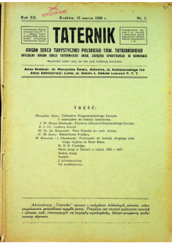 Taternik rok XII nr 1 1928r.