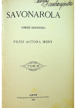Savonarola Tom III 1903 r.