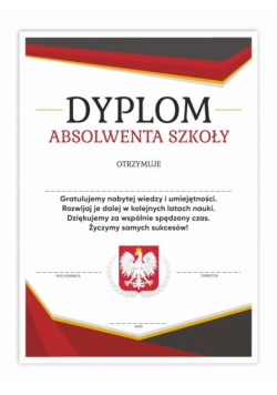 Dyplom A4 absolwenta szkoły - Orzeł 10szt