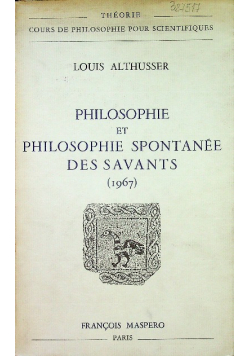 Philosophie Et Philosophie Spontanee Des savants