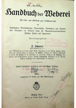 Handbuch der Weberei 1914 r.