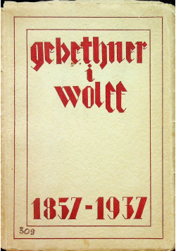 Z dziejów firmy Gebethner i Wolff 1857 - 1937 1938 r.