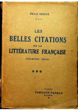 Les belles citations de la Literature Francaise 1927 r