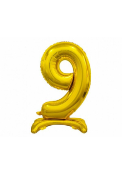 Balon foliowy B&C Cyfra stojąca 9 złota 74cm
