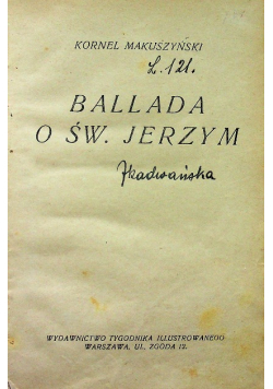 Ballada o Św Jerzym 1928 r.